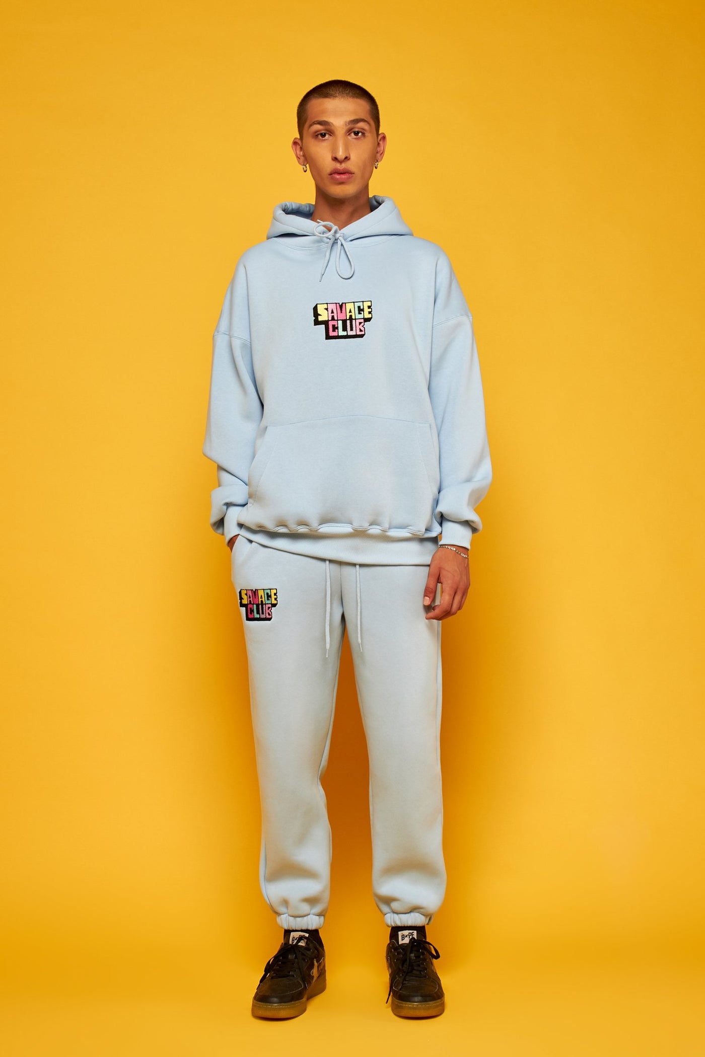 savage club light blue bottom 3d embroidery logo