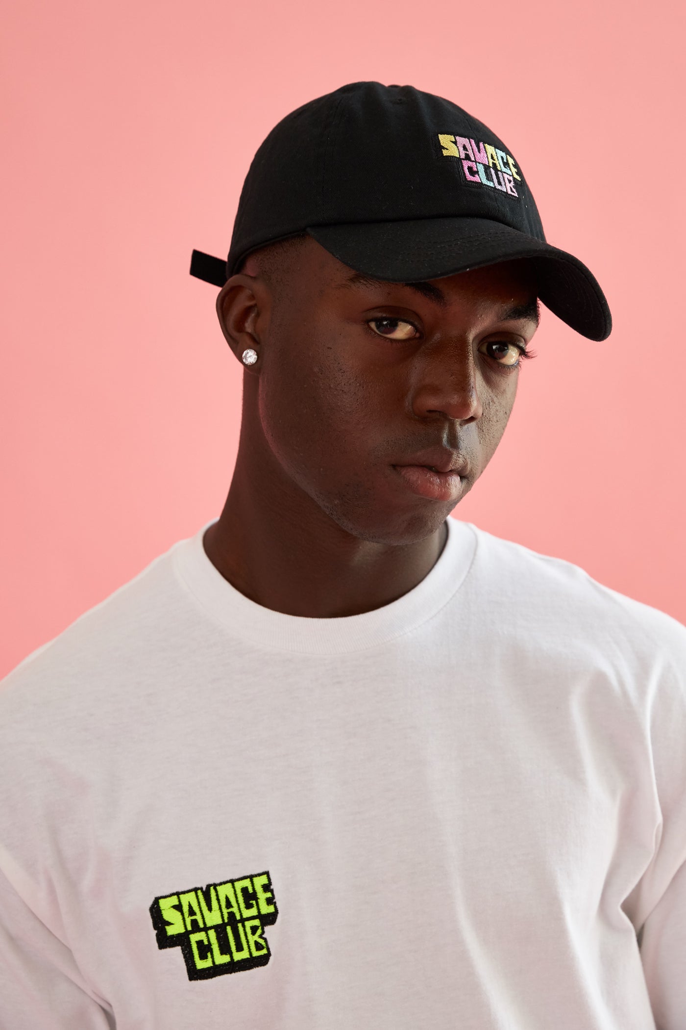 savage club black baseball cap embroidery logo