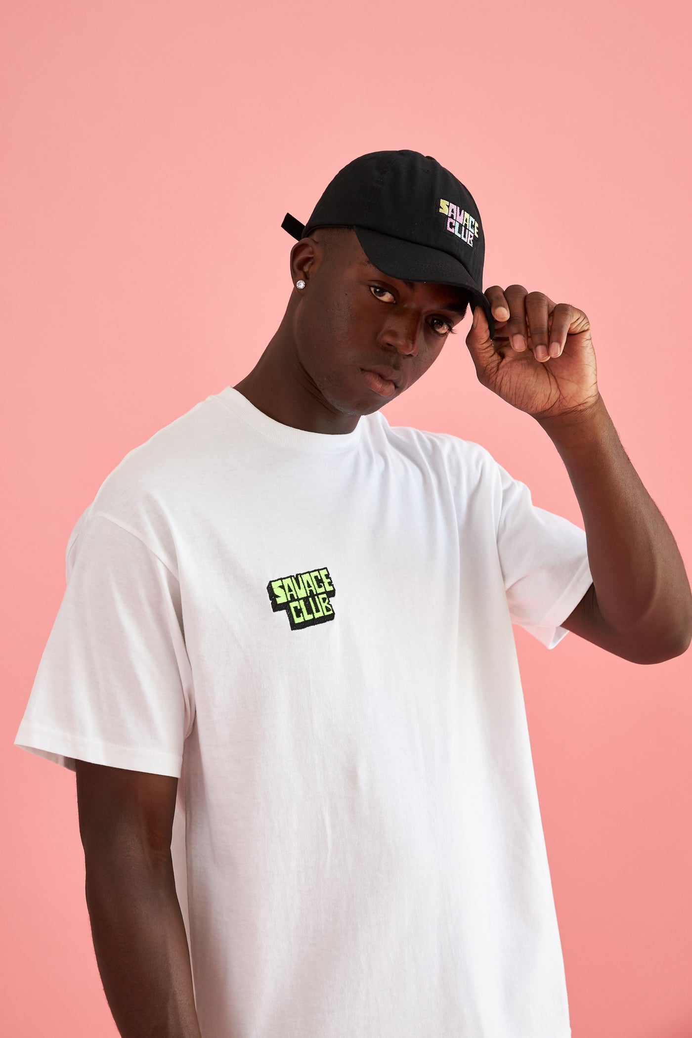savage club black baseball cap embroidery logo