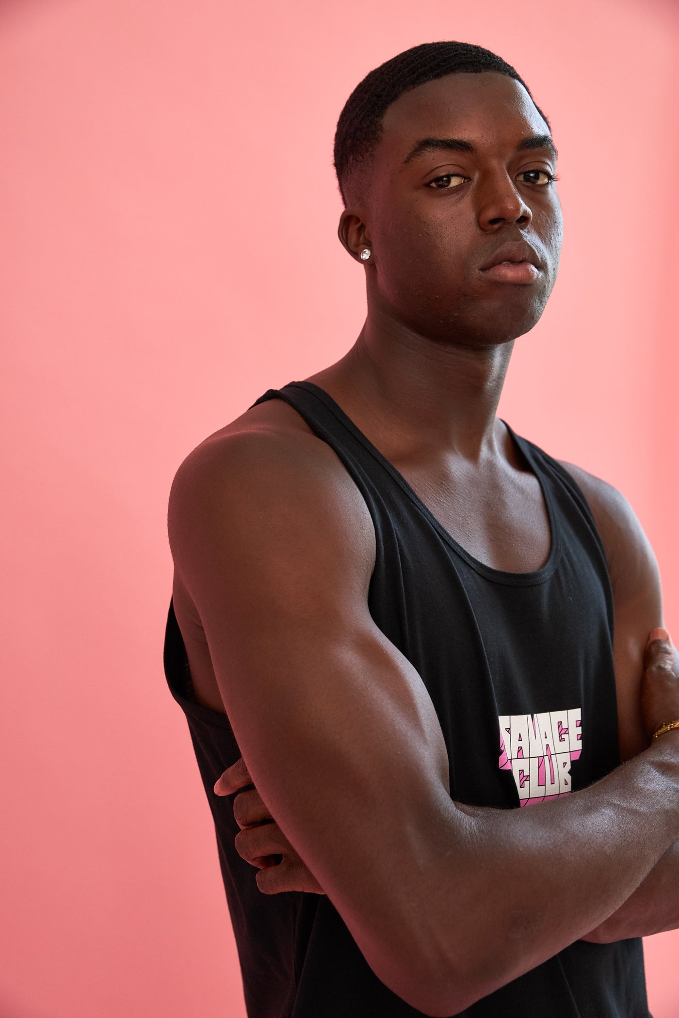 savage club black tank top t-shirt 3d logo