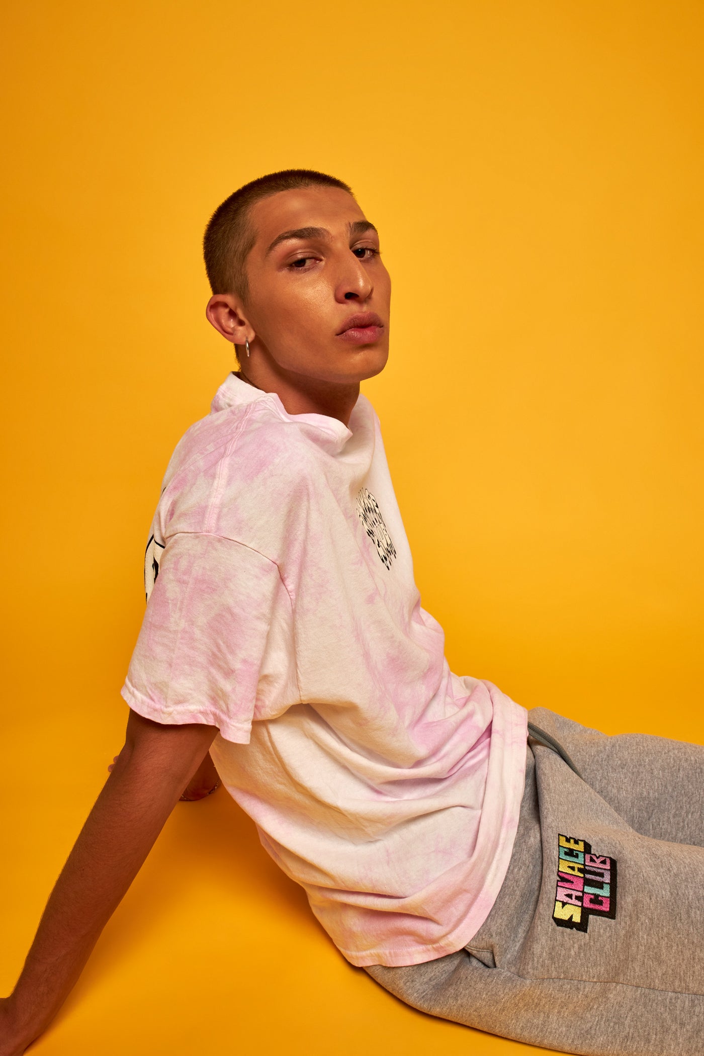 SAVAGE CLUB TIE DYE T-SHIRT LEAK LOGO