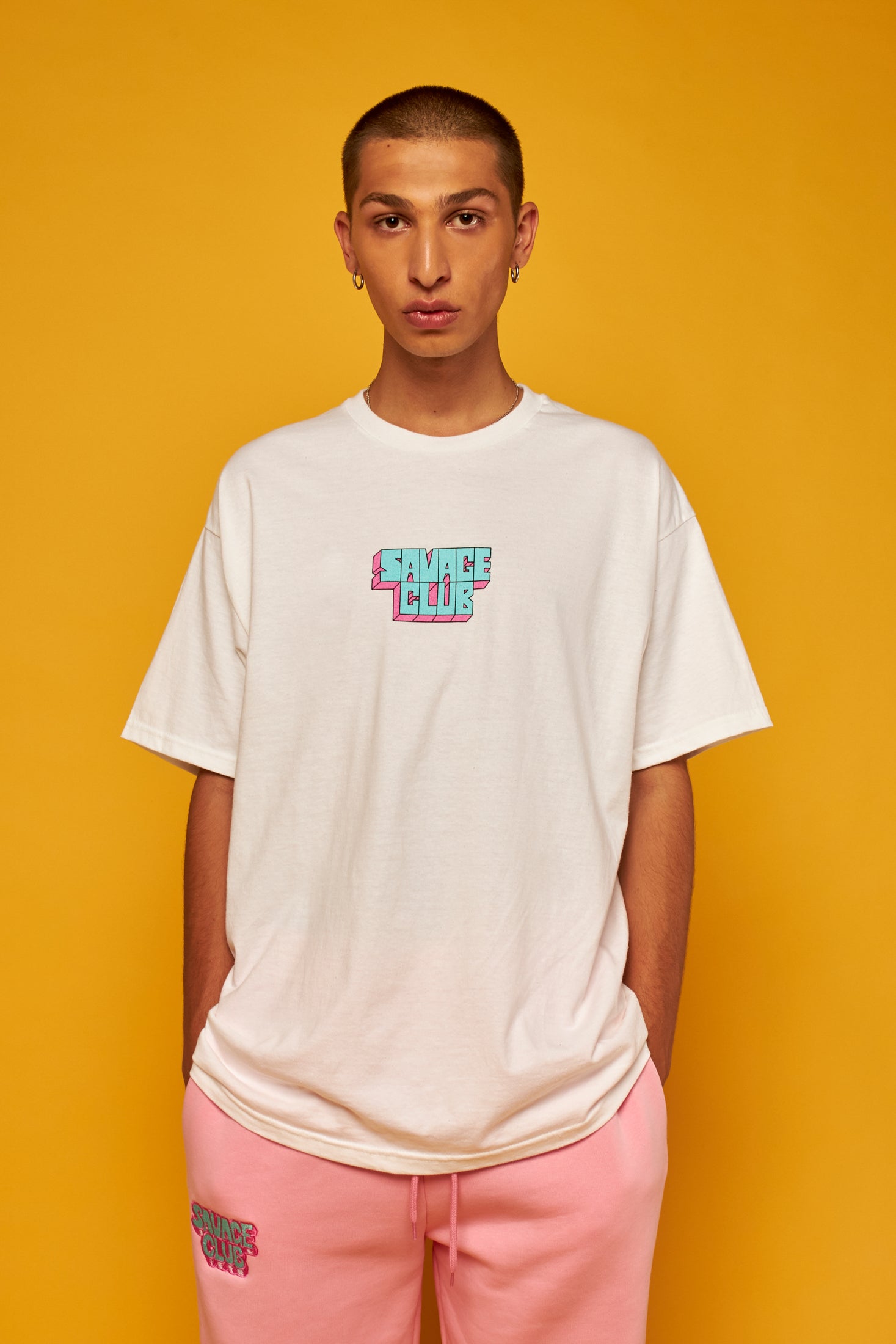 SAVAGE CLUB WHITE T-SHIRT 3D J DESIGN PREMIUM COTTON