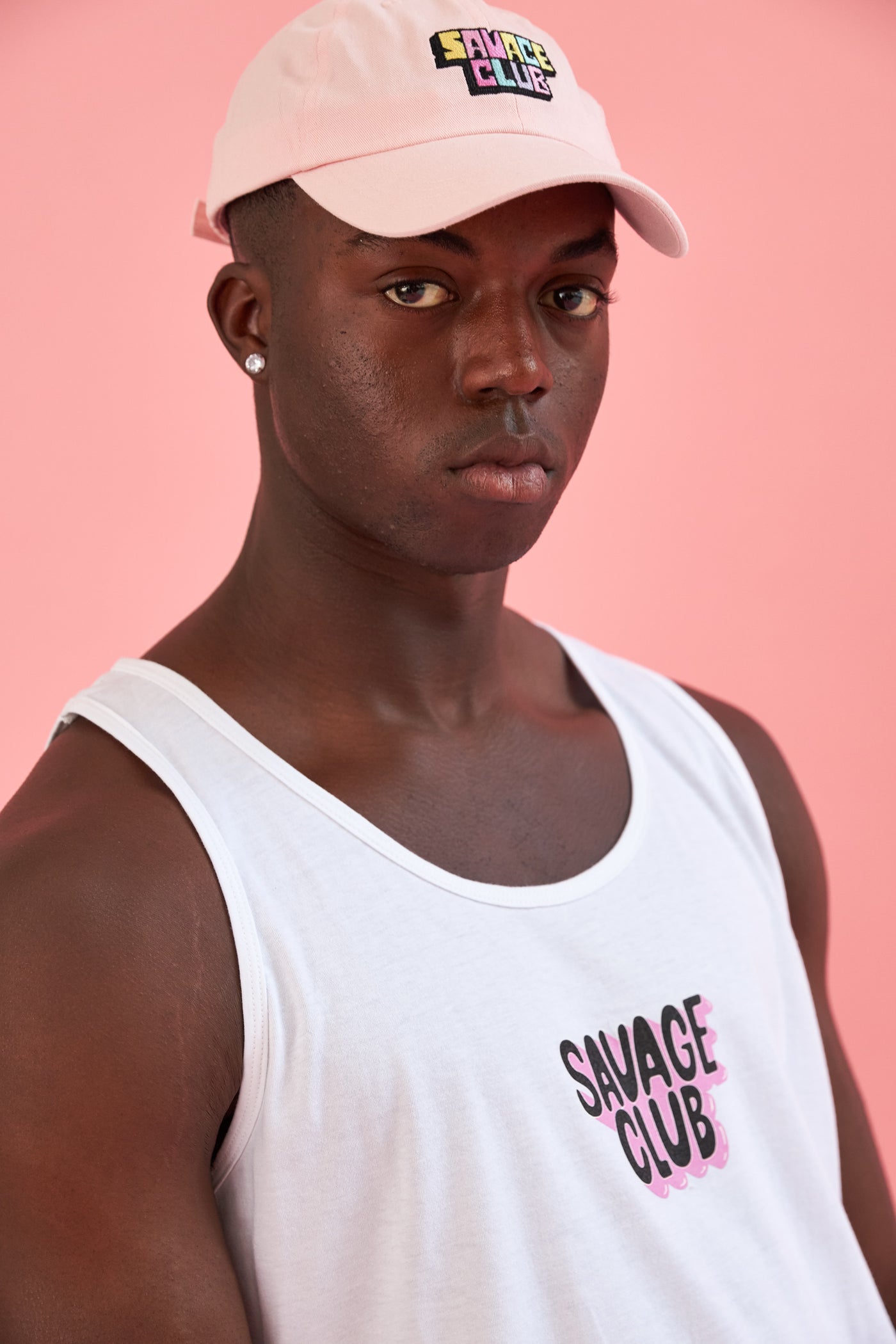 SAVAGE CLUB WHITE TANK TOP T-SHIRT 3D LOGO
