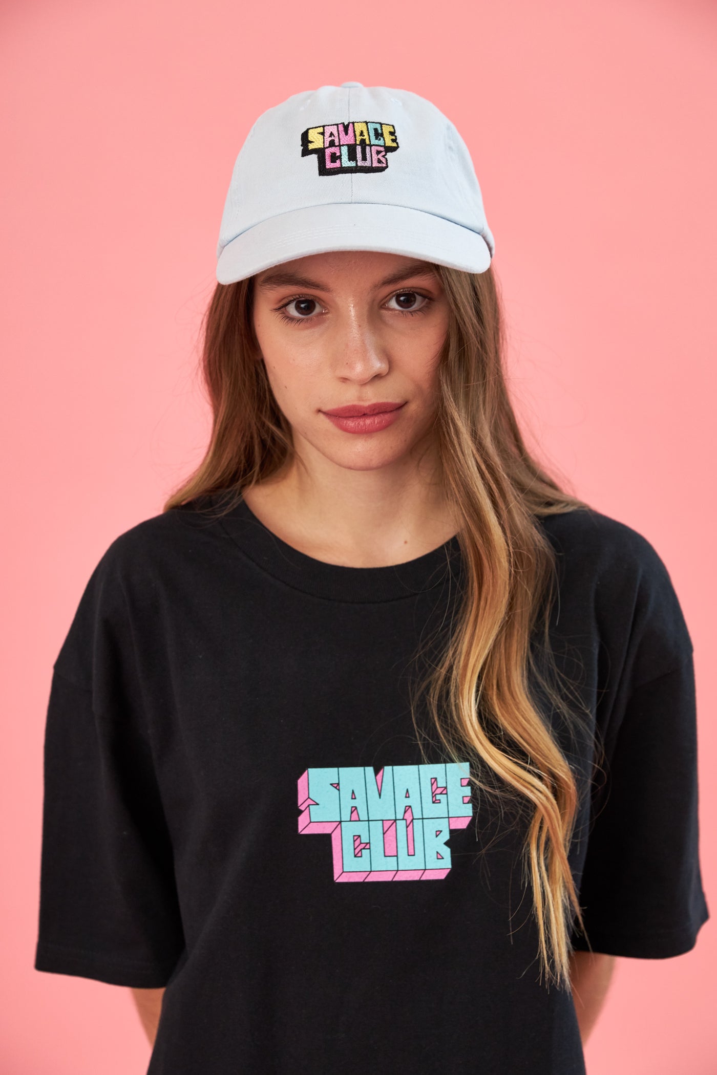 savage club pastel blue baseball cap embroidery logo