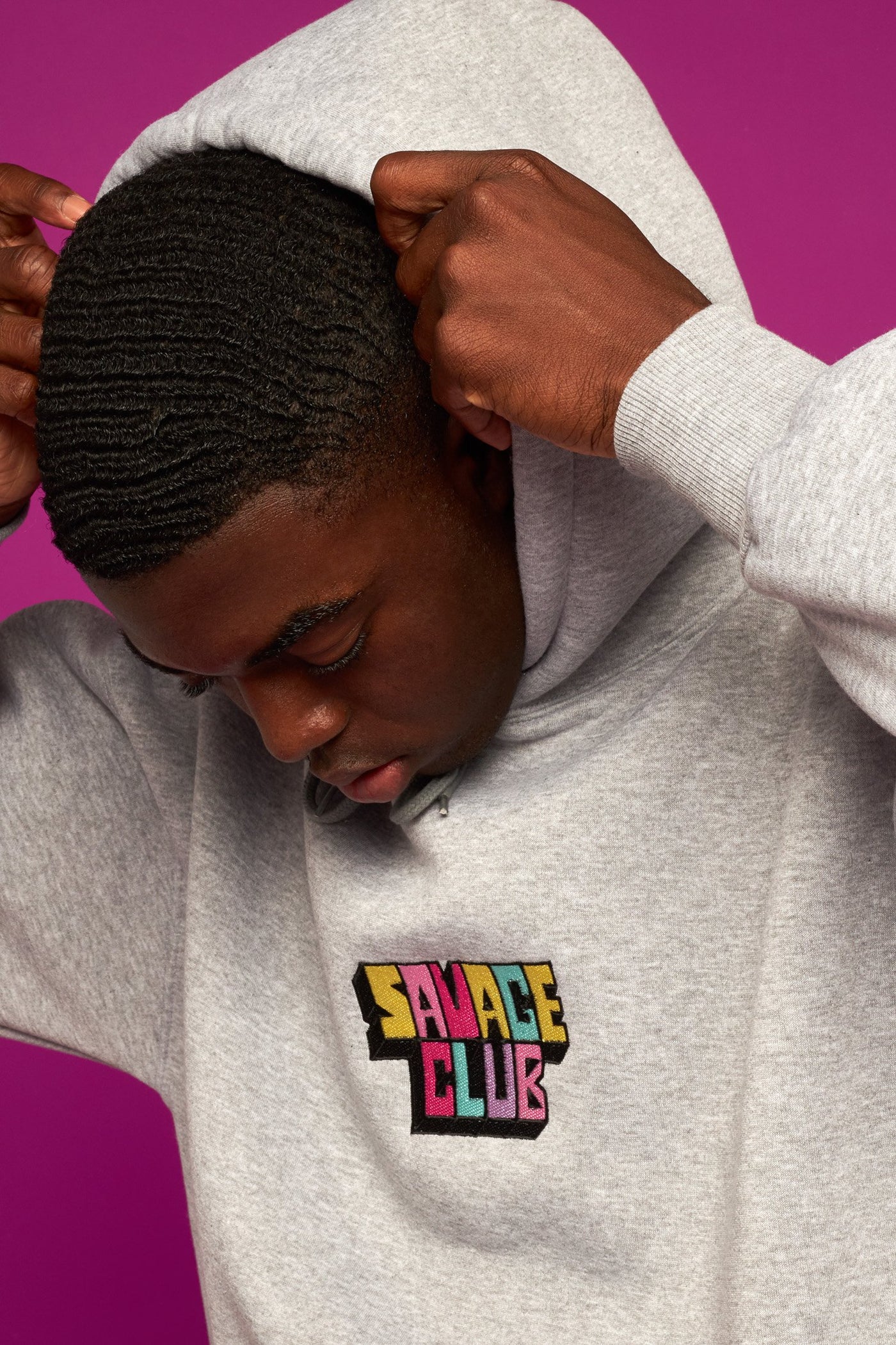 savage club grey bottom 3d embroidery logo