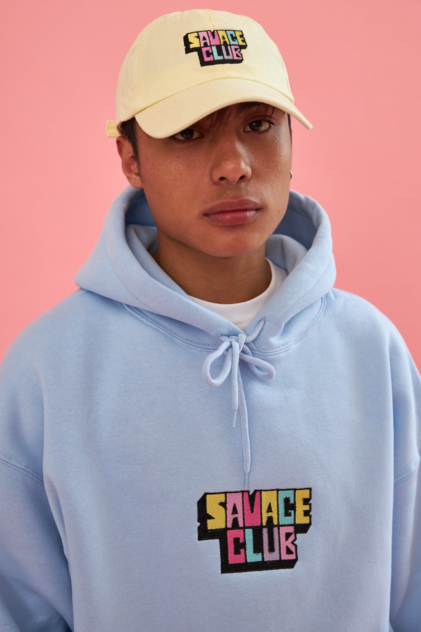 savage club light blue hoodie 3d embroidery logo