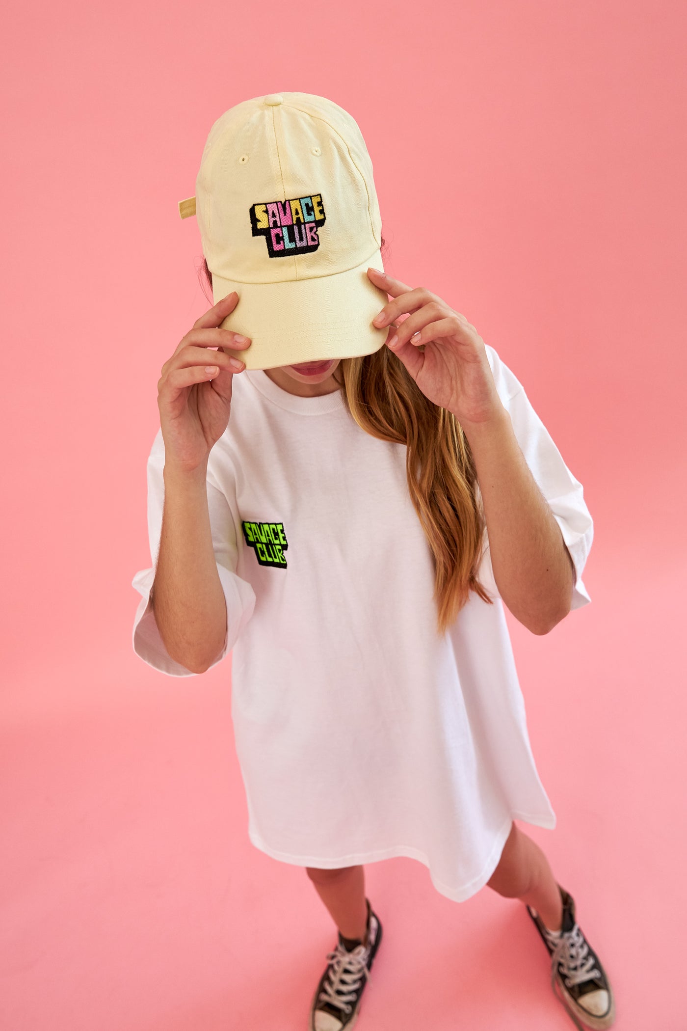 savage club white t-shirt embroidery 3d logo