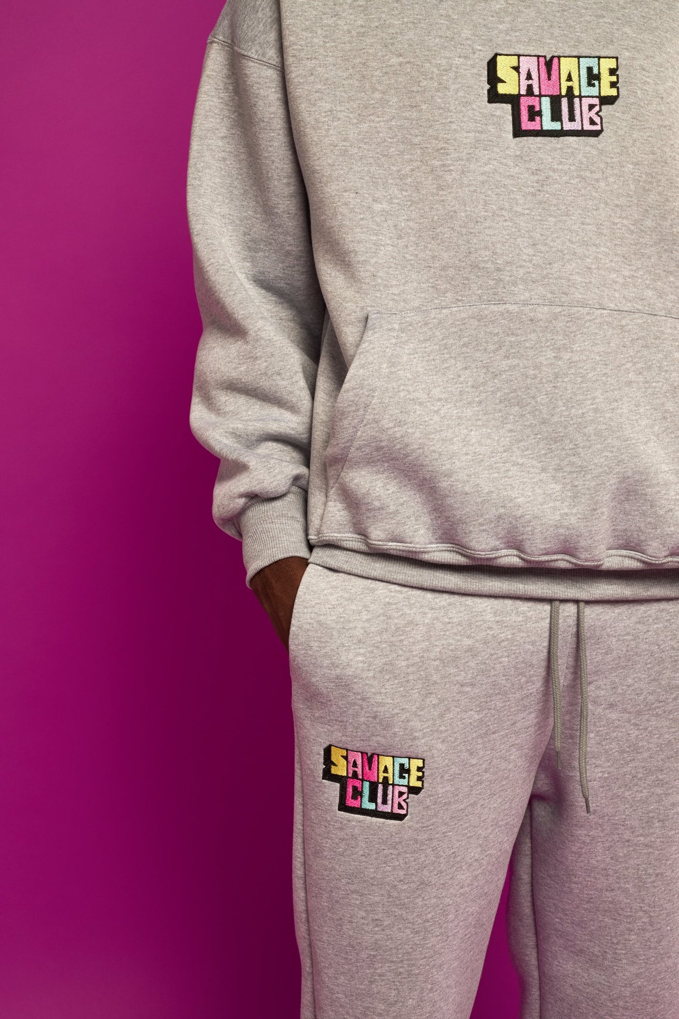 savage club grey bottom 3d embroidery logo
