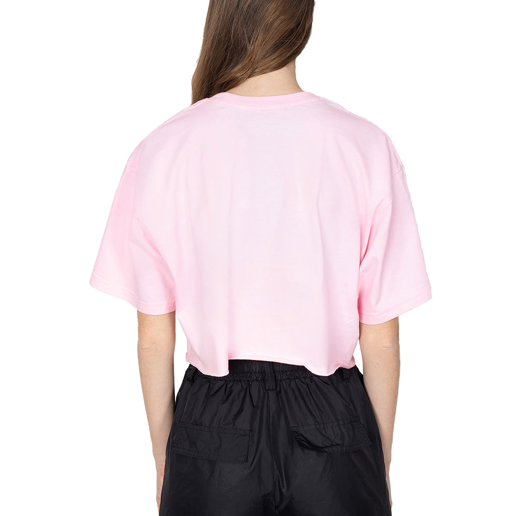 savage club light pink 3d logo crop top - premium cotton -