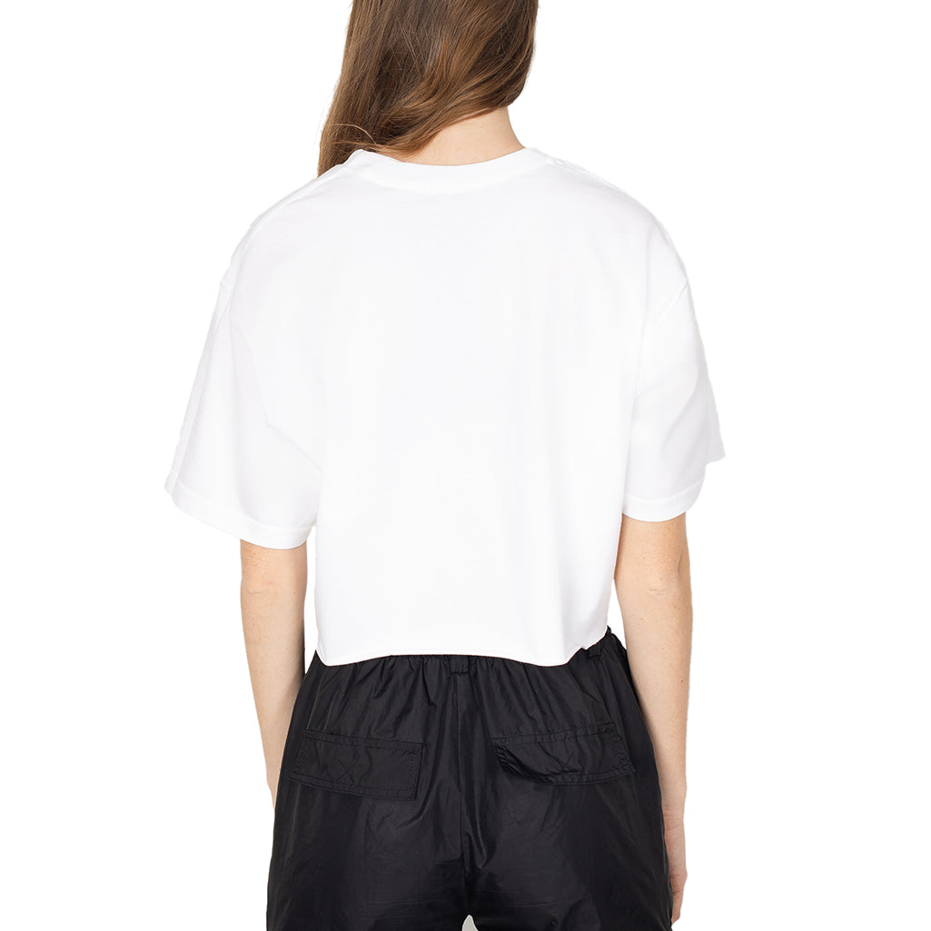SAVAGE CLUB WHITE 3D LOGO CROP TOP  - PREMIUM COTTON -