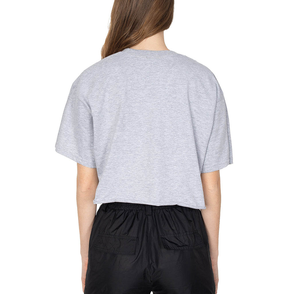 SAVAGE CLUB GREY LOGO CROP TOP  PREMIUM COTTON