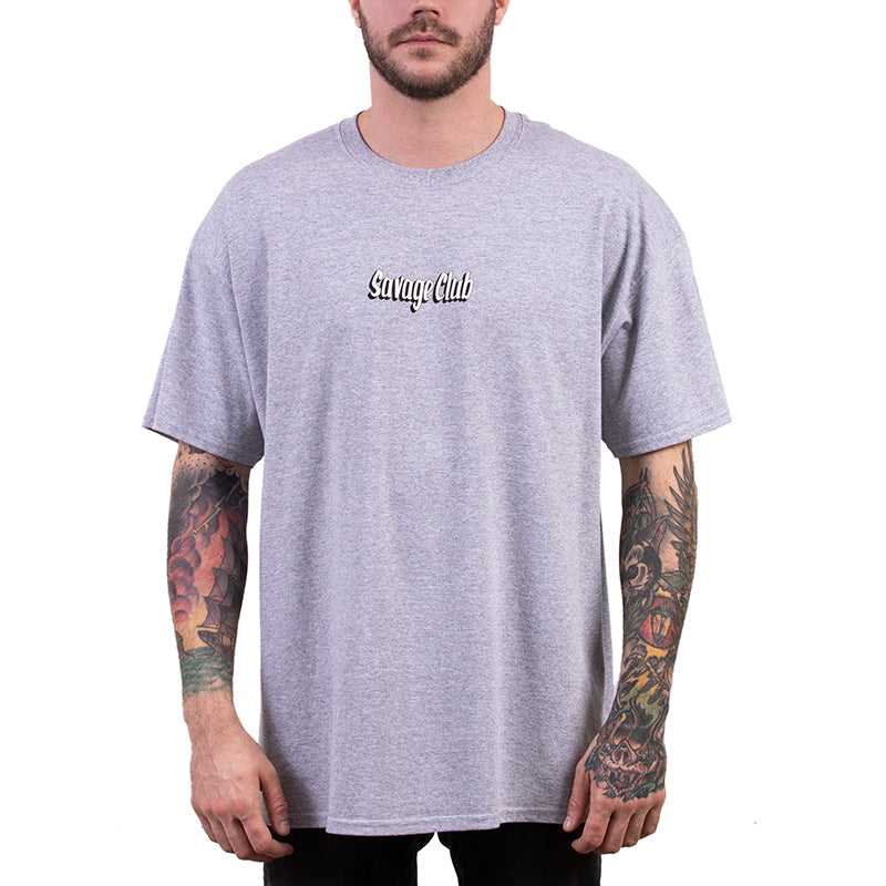 SAVAGE CLUB GREY T-SHIRT U.F.O LOGO
