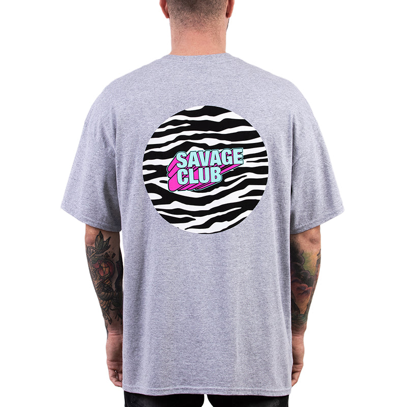 SAVAGE CLUB  ANIMAL PRINT T-SHIRT 3D LOGO