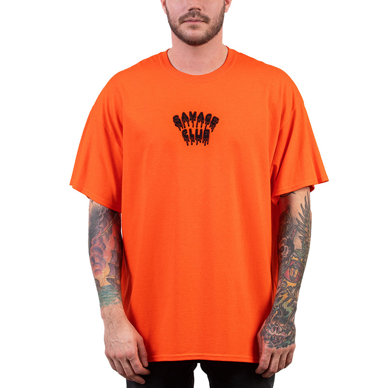 SAVAGE CLUB  ORANGE T-SHIRT  LEAK LOGO