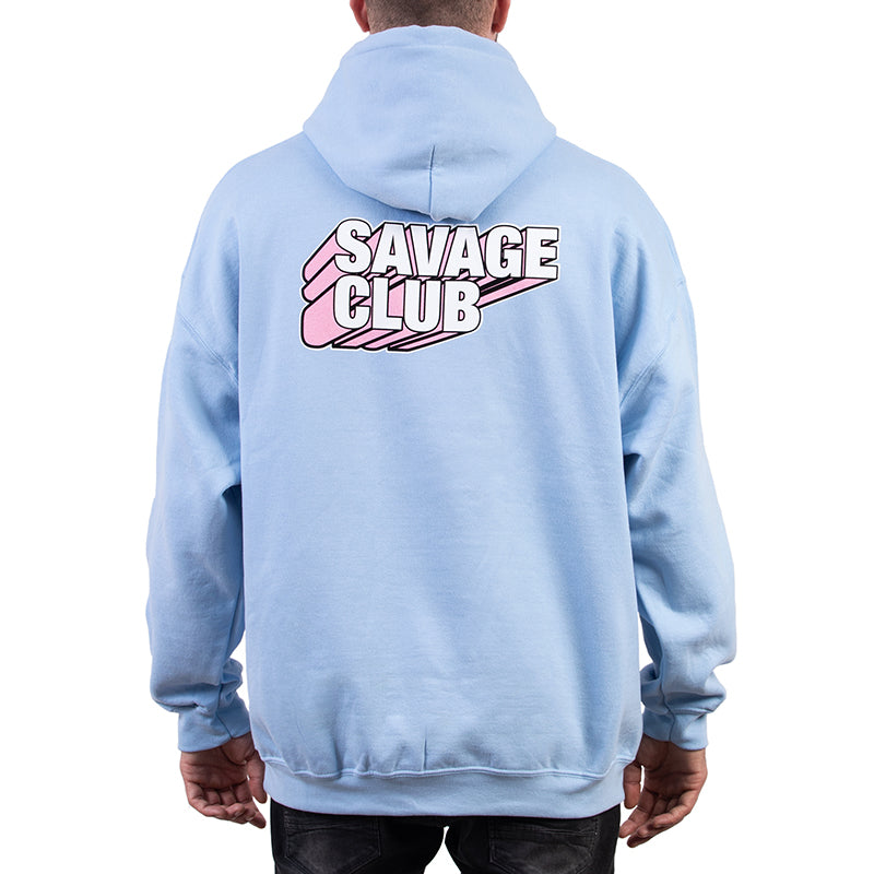 SAVAGE CLUB LIGHT BLUE HOODIE 3D LOGO