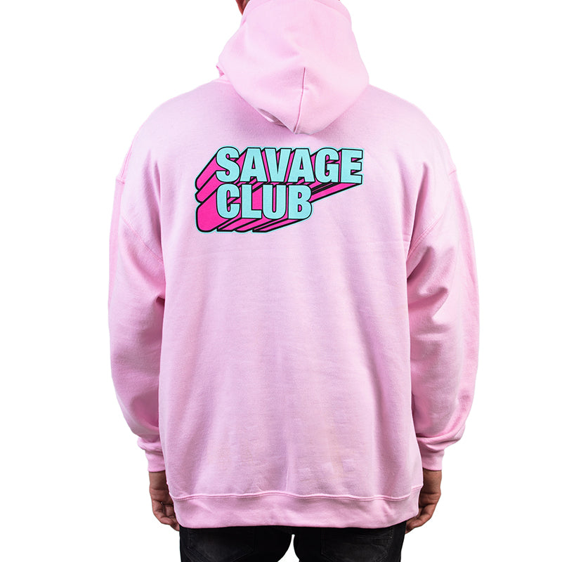 SAVAGE CLUB  LIGHT PINK HOODIE 3D LOGO