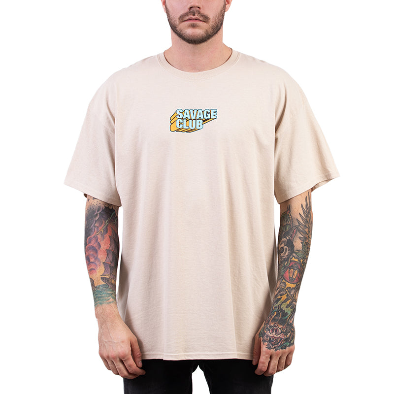 SAVAGE CLUB  SAND T-SHIRT  3D LOGO