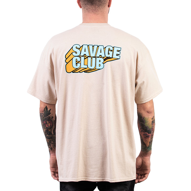 SAVAGE CLUB  SAND T-SHIRT  3D LOGO