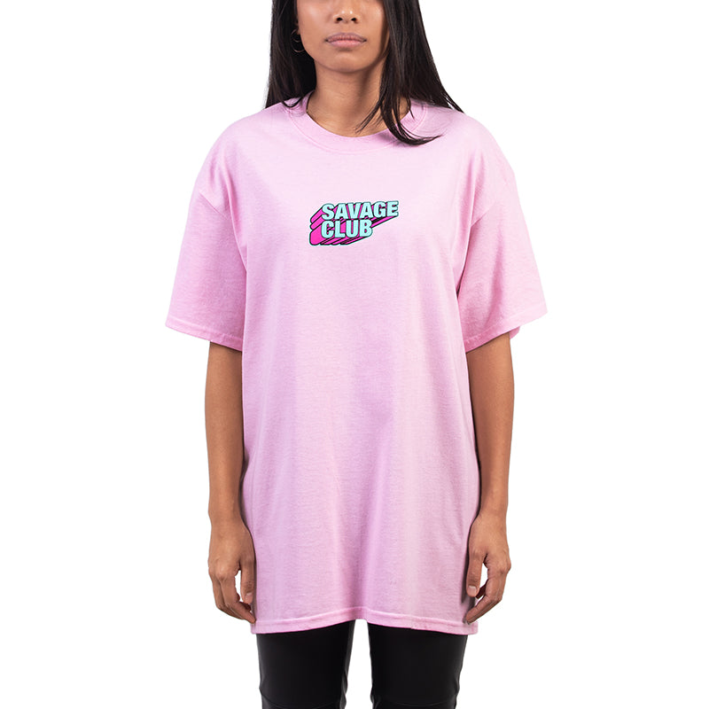 SAVAGE CLUB  LIGHT PINK  T-SHIRT  3D LOGO